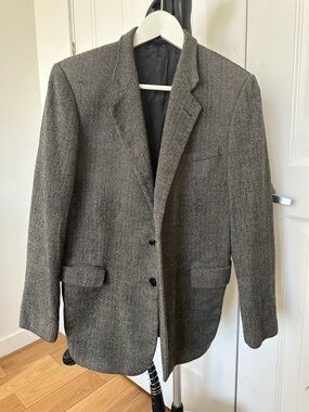 Burberry Gray Tweed Blazer - Classic Two-Button  Coat  condition: good